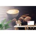 WALL MURAL COFFEE WITH CHOCOLATE MACARONS - WALLPAPERS FOOD AND DRINKS - WALLPAPERS