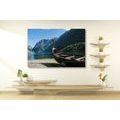 CANVAS PRINT WOODEN VIKING SHIP - PICTURES OF NATURE AND LANDSCAPE - PICTURES