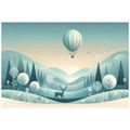 TAPETA SNOVÁ KRAJINA S BALÓNEM - TAPETY PŘÍRODA - TAPETY
