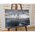 CANVAS PRINT SUNSET ON A BEACH IN BLACK AND WHITE - BLACK AND WHITE PICTURES{% if product.category.pathNames[0] != product.category.name %} - PICTURES{% endif %}