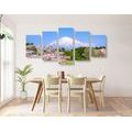 5-PIECE CANVAS PRINT FUJI VOLCANO - PICTURES OF NATURE AND LANDSCAPE - PICTURES