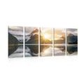 5-PIECE CANVAS PRINT BEAUTIFUL SUNRISE IN NEW ZEALAND - PICTURES OF NATURE AND LANDSCAPE - PICTURES