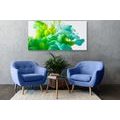 CANVAS PRINT INK IN SHADES OF GREEN - ABSTRACT PICTURES - PICTURES