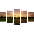 5-PIECE CANVAS PRINT SUNSET OVER THE LANDSCAPE - PICTURES OF NATURE AND LANDSCAPE - PICTURES