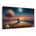 WANDBILD PAAR IM MONDLICHT - BILDER MIT LIEBESMOTIVEN - BILDER