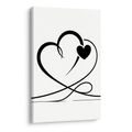 WANDBILD MINIMALISTISCHE SCHWARZE HERZEN - BILDER MIT LIEBESMOTIVEN - BILDER