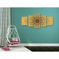 5-TEILIGES WANDBILD EINZIGARTIGES ETHNISCHES ORNAMENT - BILDER MIT FENG SHUI-MOTIVEN - BILDER