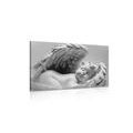 CANVAS PRINT SMALL ANGEL IN BLACK AND WHITE - BLACK AND WHITE PICTURES - PICTURES