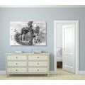 CANVAS PRINT WITH A VINTAGE TOUCH IN BLACK AND WHITE - BLACK AND WHITE PICTURES - PICTURES