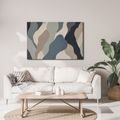 TABLEAU SUR TOILE – FORMES ORGANIQUES AUX COULEURS SOURDES - IMAGES FORMES ABSTRAITES - TABLEAUX