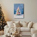 OBRAZ SVÁTEČNÍ NOC S BAREVNÝM STROMEM - VÁNOČNÍ A ZIMNÍ OBRAZY - PICTURES