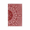 AFFICHE MANDALA BLANC SUR FOND ROUGE - FENG SHUI - AFFICHES