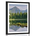 POSTER MIT PASSEPARTOUT SCHÖNES BERGPANORAMA AM SEE - NATUR - POSTER