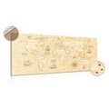 DECORATIVE PINBOARD WORLD MAP WITH BOATS - PICTURES ON CORK - PICTURES
