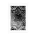 POSTER WITH MOUNT BLACK AND WHITE MANDALA - BLACK AND WHITE - POSTERS