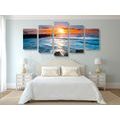 5-PIECE CANVAS PRINT SUN OVER THE SEA - PICTURES OF NATURE AND LANDSCAPE - PICTURES