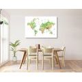 CANVAS PRINT CLASSIC WORLD MAP WITH A WHITE BACKGROUND - PICTURES OF MAPS - PICTURES