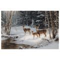 VÁNOČNÍ OBRAZ ZIMNÍ LES S KRÁSNÝMI JELENY - VÁNOČNÍ A ZIMNÍ OBRAZY - OBRAZY