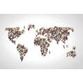 SELF ADHESIVE WALLPAPER WORLD MAP CONSISTING OF PEOPLE - SELF-ADHESIVE WALLPAPERS - WALLPAPERS