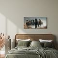 WANDBILD PFERDEHERDE IN BEWEGUNG - BILDER VON PFERDEN - BILDER
