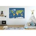 CANVAS PRINT WORLD MAP FOR CHILDREN - CHILDRENS PICTURES - PICTURES