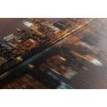 CANVAS PRINT REFLECTION OF MANHATTAN IN THE WATER - PICTURES OF CITIES - PICTURES