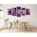 TABLEAU EN 5 PARTIES – FLEURS VIOLETTES DE LILAS - TABLEAUX DE FLEURS - TABLEAUX