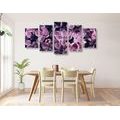 5-PIECE CANVAS PRINT PURPLE LILAC FLOWERS - PICTURES FLOWERS - PICTURES