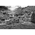 WALLPAPER BLACK AND WHITE HIGH MOUNTAIN WATERFALLS - BLACK AND WHITE WALLPAPERS - WALLPAPERS