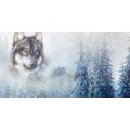 WANDBILD WOLF IN VERSCHNEITER LANDSCHAFT - BILDER TIERE - BILDER