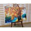CANVAS PRINT PAINTED TREES IN AUTUMN COLORS - PICTURES OF NATURE AND LANDSCAPE - PICTURES