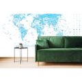 SELF ADHESIVE WALLPAPER DETAILED MAP OF THE WORLD IN BLUE - SELF-ADHESIVE WALLPAPERS - WALLPAPERS