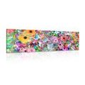 CANVAS PRINT FLOWERS IN A COLORFUL DESIGN - ABSTRACT PICTURES - PICTURES