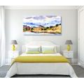 CANVAS PRINT WATERCOLOR VILLAGE - PICTURES OF NATURE AND LANDSCAPE - PICTURES