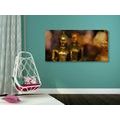 WANDBILD BUDDHA MIT ABSTRAKTEM HINTERGRUND - BILDER MIT FENG SHUI-MOTIVEN - BILDER