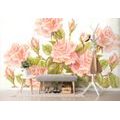 SELF ADHESIVE WALLPAPER VINTAGE BOUQUET OF ROSES - SELF-ADHESIVE WALLPAPERS - WALLPAPERS