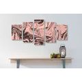 5-PIECE CANVAS PRINT ABSTRACT PATTERN IN AN OLD PINK SHADE - ABSTRACT PICTURES{% if product.category.pathNames[0] != product.category.name %} - PICTURES{% endif %}