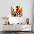TABLEAU SUR TOILE – FEMME ÉLÉGANTE DANS LA MÉTROPOLE - TABLEAUX DE FEMMES - TABLEAUX