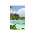 POSTER WITH MOUNT BEAUTIFUL BEACH ON THE ISLAND OF LA DIGUE - NATURE - POSTERS