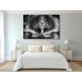 CANVAS PRINT RAVENS AND THE TREE OF LIFE IN BLACK AND WHITE - BLACK AND WHITE PICTURES - PICTURES