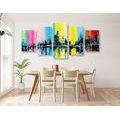 5-PIECE CANVAS PRINT OIL PAINTING OF A CITY - PICTURES OF CITIES - PICTURES