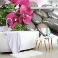 WALL MURAL BLOOMING ORCHID AND WELLNESS STONES - WALLPAPERS FENG SHUI - WALLPAPERS