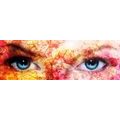 CANVAS PRINT BLUE EYES WITH ABSTRACT ELEMENTS - PICTURES OF PEOPLE - PICTURES