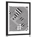 POSTER WITH MOUNT ELEGANT PATTERNS IN A UNIQUE DESIGN - BLACK AND WHITE - POSTERS