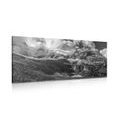 CANVAS PRINT MAJESTIC MOUNTAIN LANDSCAPE IN BLACK AND WHITE - BLACK AND WHITE PICTURES{% if product.category.pathNames[0] != product.category.name %} - PICTURES{% endif %}
