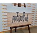 WANDBILD DREI ZEBRAS IN DER SAVANNE - BILDER TIERE - BILDER