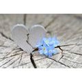 SELF ADHESIVE WALL MURAL HEART ON OLD WOOD - SELF-ADHESIVE WALLPAPERS - WALLPAPERS