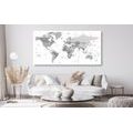 DECORATIVE PINBOARD GRAY MAP ON A WHITE BACKGROUND - PICTURES ON CORK - PICTURES