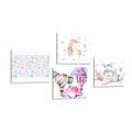 CANVAS PRINT SET FOR CHILDREN IN PASTEL COLORS - SET OF PICTURES - PICTURES