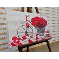 WANDBILD FAHRRAD VOLL VON ROSEN - BILDER BLUMEN - BILDER